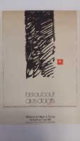 Affiche pour l'exposition<em><strong> L'œil au bout des doigts</strong></em> à la Maison de la Culture de Tournai (Belgique) du 8 avril au 7 mai 1989